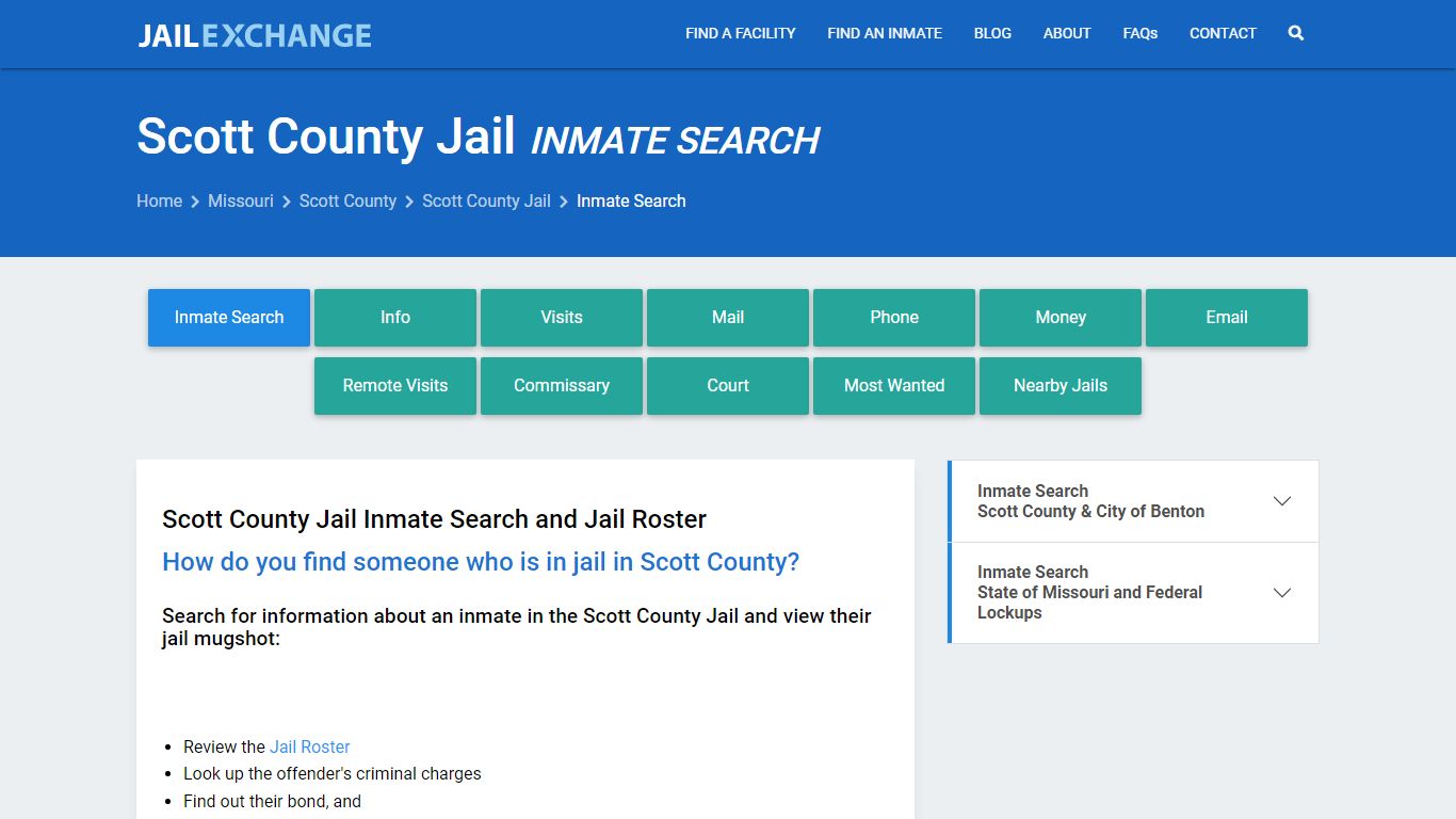 Inmate Search: Roster & Mugshots - Scott County Jail, MO